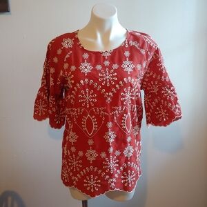 NWT Given Kale orange feminine blouse
